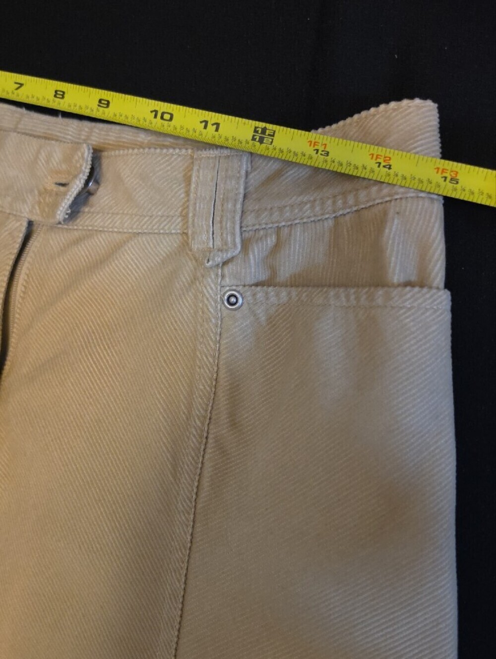 100% Cotton Neutral A-Line Skirt with Front Button - Picture 10 of 13